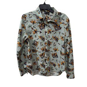 Cruel Denim Womens Long Sleeve Western Shirt With Rodeo Graphic Print Button-Dow